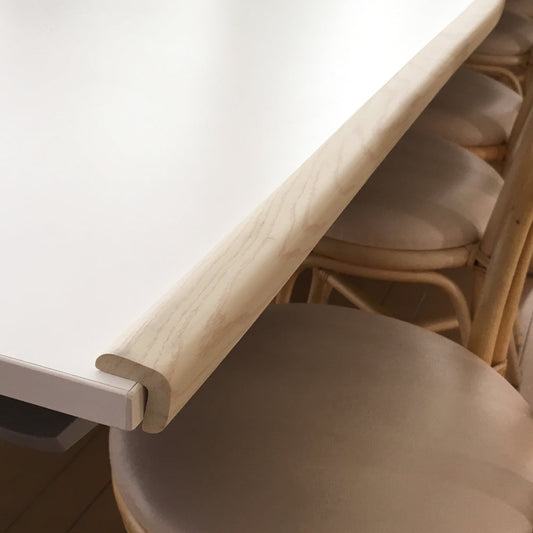 安心クッション L字型90cm 木目ホワイト 小