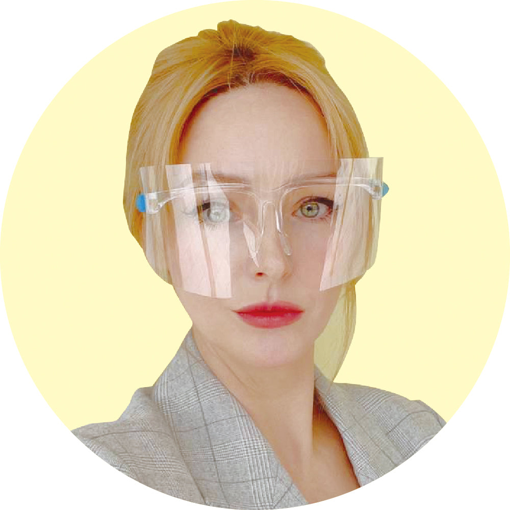 メガネ型フィスシールドハーフサイズ フレーム1個+シールド3枚