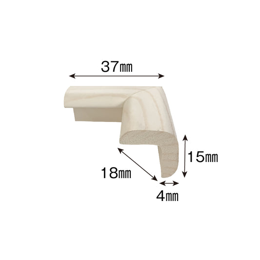 安心クッション　コーナー用【極細】木目ホワイト