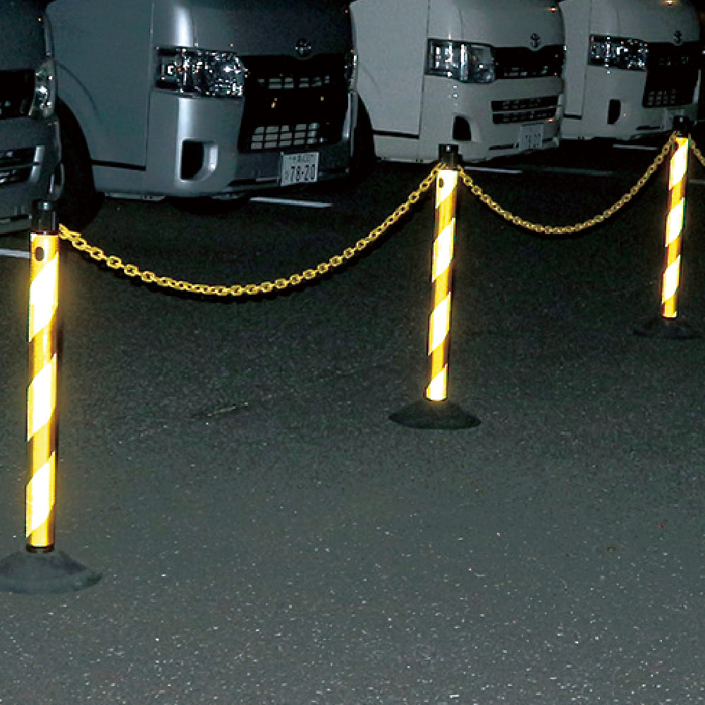 2.5Mチェーン入りポール トラ柄反射（単品）　入荷後の出荷となります