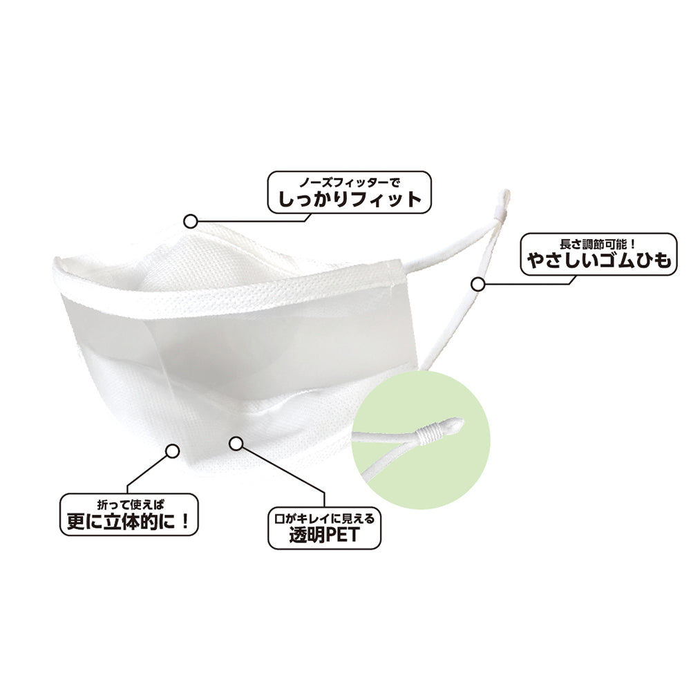 口が見える透明マスク　子供用