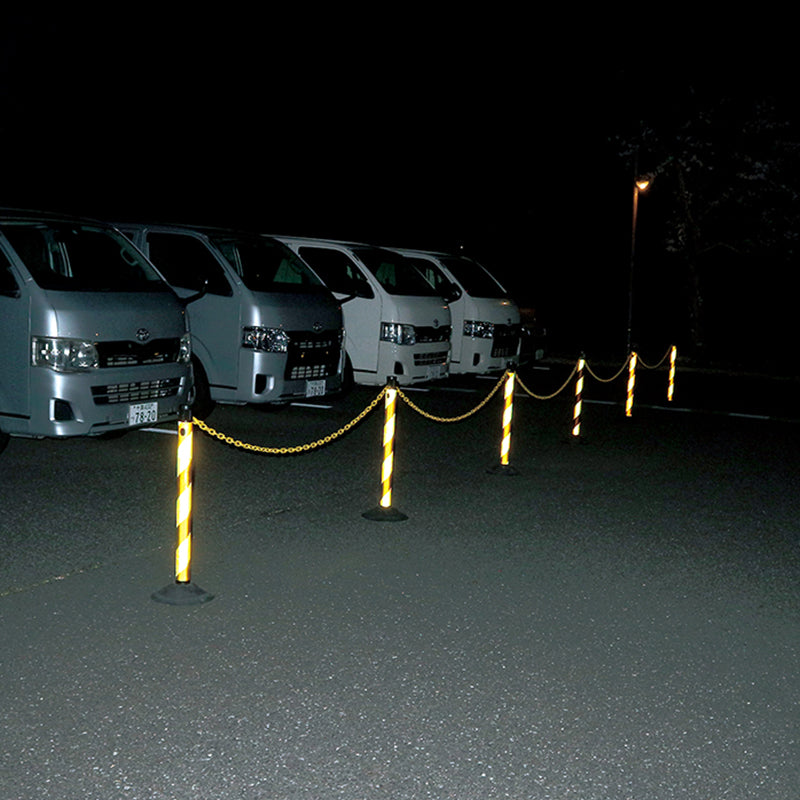 2.5Mチェーン入りポールセット　トラ柄反射