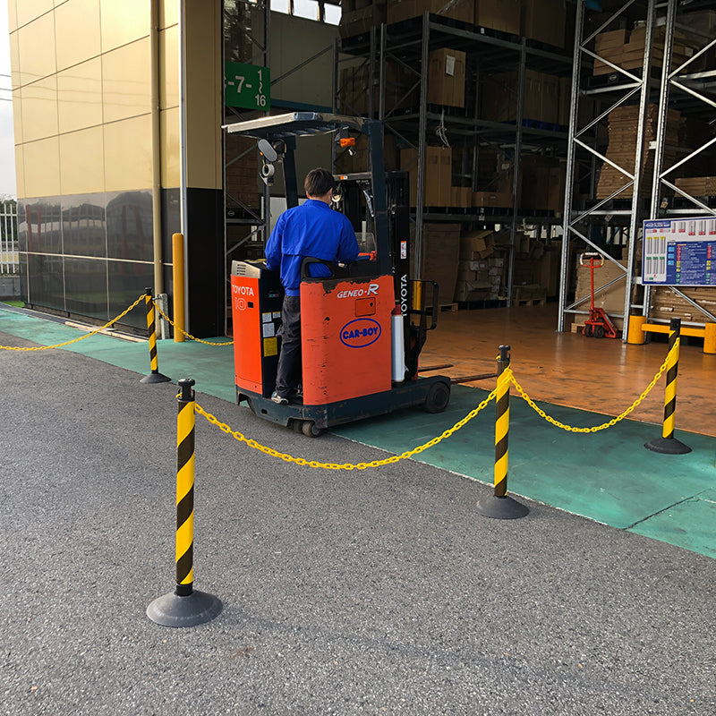 2.5Mチェーン入りポールセット　トラ柄反射