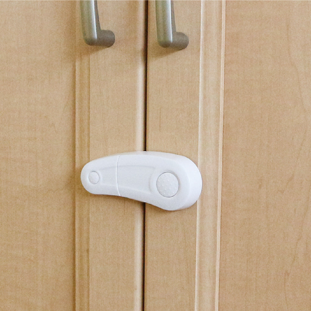 スライドボタン付きキャビネットロック